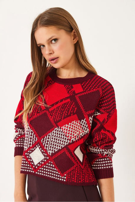 Randig Crew Neck Kortad Tröja - Image 3