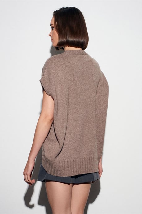 Oversized Geribbelde Gebreide Sweatervest - Image 2