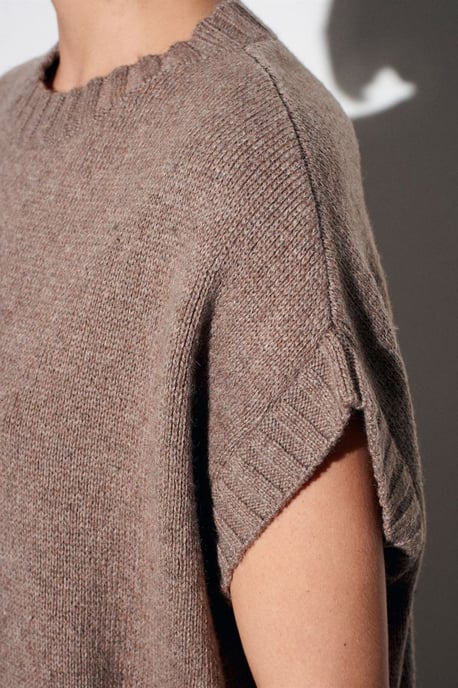 Oversized Geribbelde Gebreide Sweatervest - Image 4