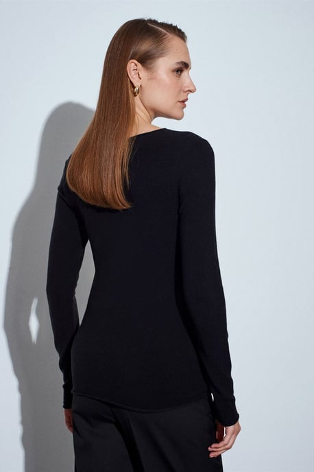 Dames Geribbeld Bootneck Slim-fit Trui - Image 2