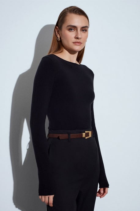 Dames Geribbeld Bootneck Slim-fit Trui - Image 3