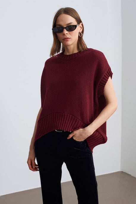 Oversized Geribbelde Trui Vest - Image 3