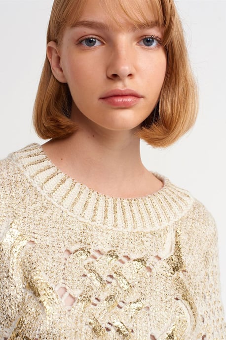 Overmatige Kabelgebreide Crew Neck Sweater - Image 4