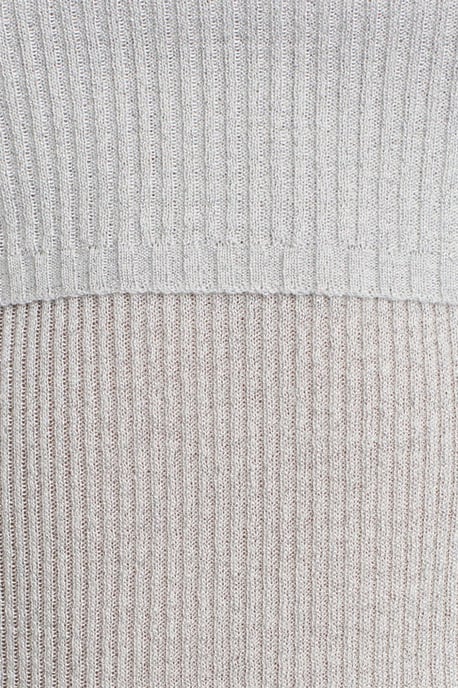 Tajta Off-Shoulder Ribbad Stickad Tröja - Image 4