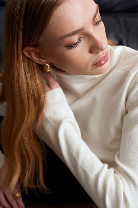 Women's Belted Turtleneck Knit Sweater - Image 3