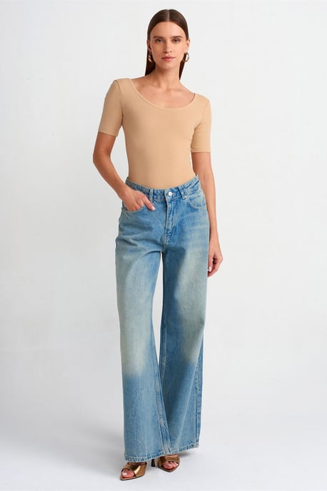 Dam Slim Fit Bomulls Jersey Byxdress - Image 3