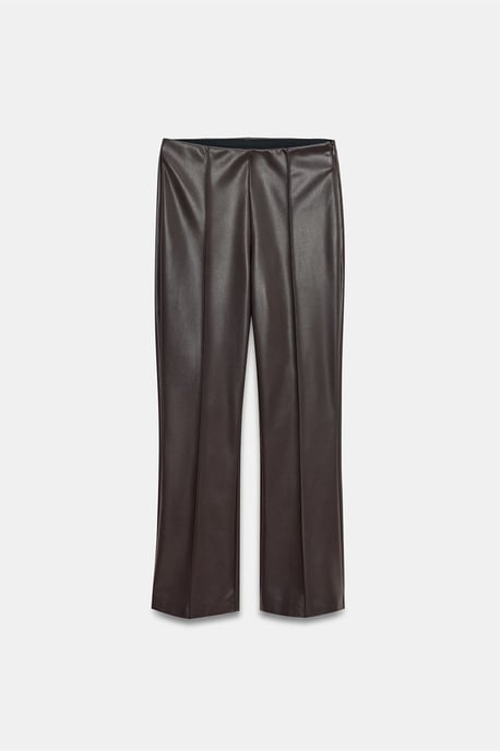 Hooggewaist Faux Lederen Flared Leggings - Image 5