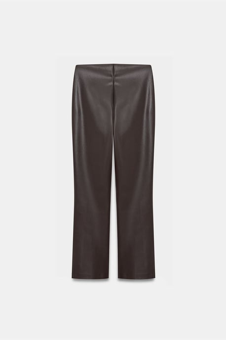 Hooggewaist Faux Lederen Flared Leggings - Image 6
