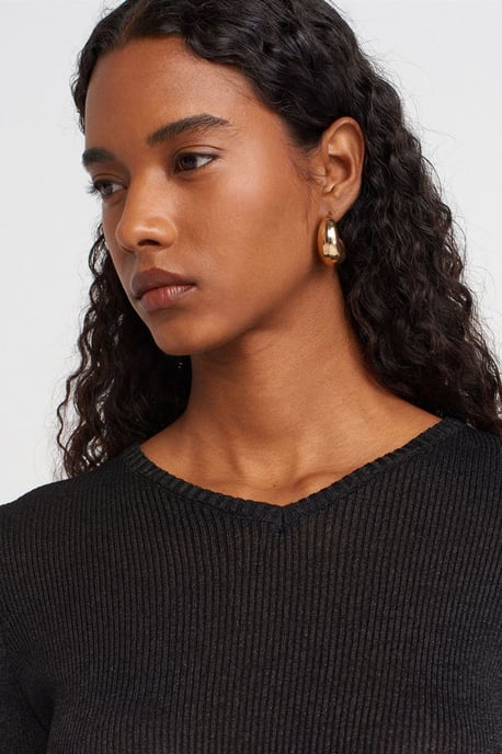 Women's Slim Fit V-Neck Ribbed Sweater - Image 3