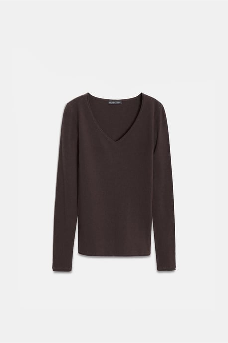 Slim Fit V-hals Ribbels Brei Trui - Image 6