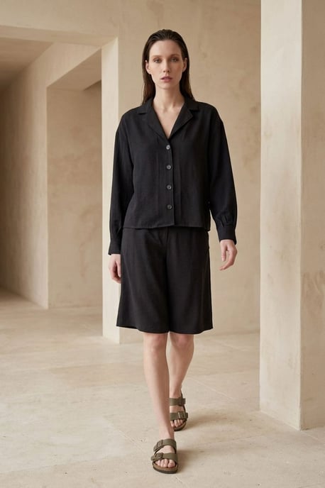 Bomull Poplin Skjorta och Shorts Set - Image 1