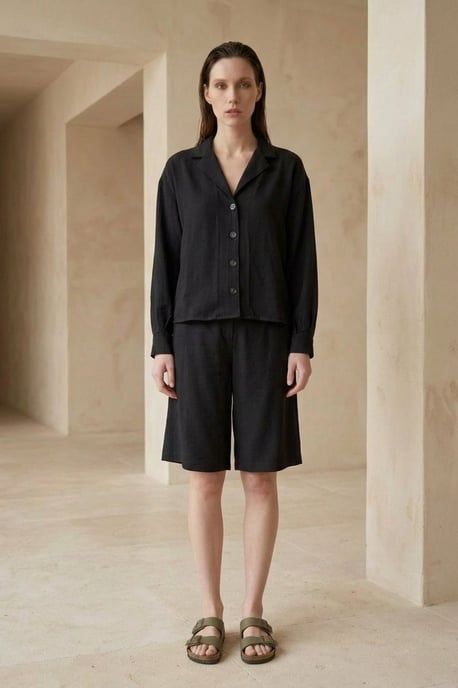 Bomull Poplin Skjorta och Shorts Set - Image 3