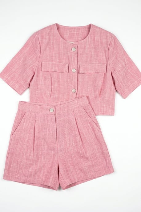 Bomull Poplin Skjorta och Shorts Set - Image 6