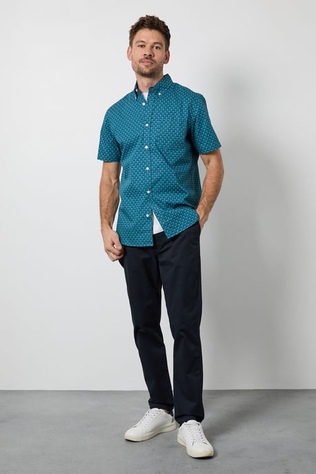 Blue Print Short Sleeve Shirt - Image 4