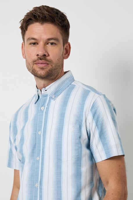 Teal Stripe Short Sleeve Shirt - Image 2