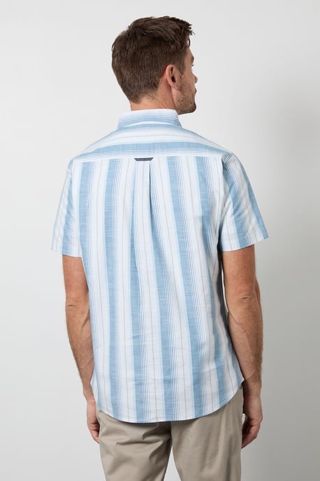 Teal Stripe Short Sleeve Shirt - Image 3