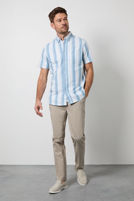 Teal Stripe Short Sleeve Shirt - Image 4