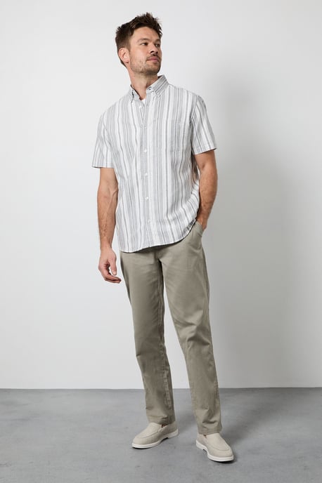 White Striped Short Sleeve Shirt - Image 2