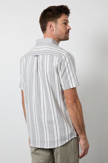 White Striped Short Sleeve Shirt - Image 3