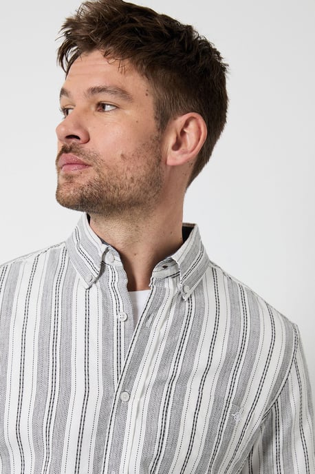 White Striped Short Sleeve Shirt - Image 4