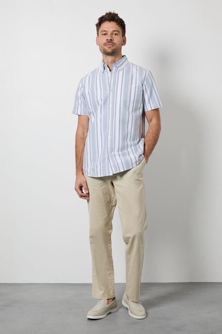 Blue Multi Stripe Short Sleeve Shirt - Image 4