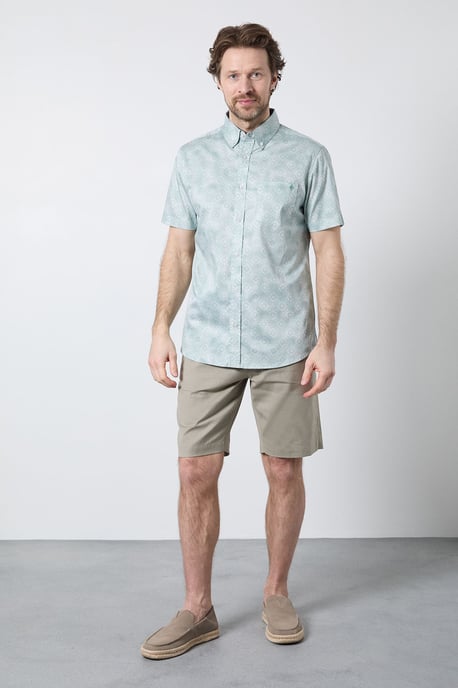 White Tile Print Short Sleeve Shirt - Image 2