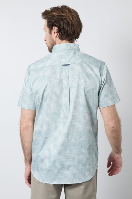 White Tile Print Short Sleeve Shirt - Image 3