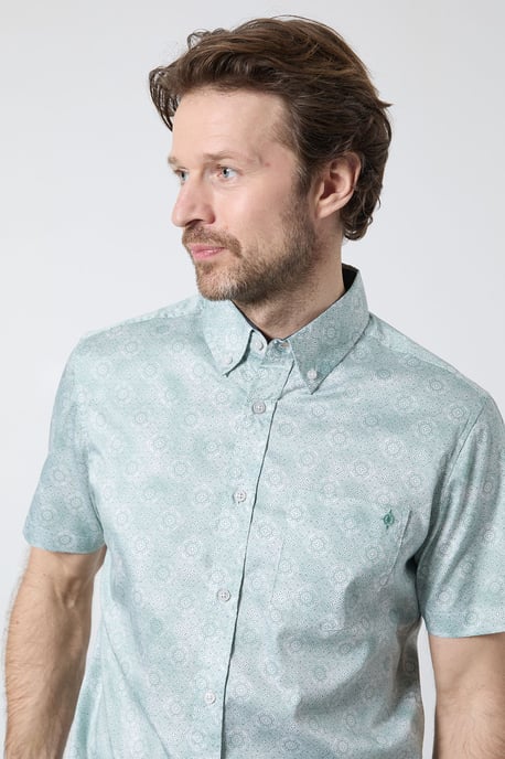 White Tile Print Short Sleeve Shirt - Image 4