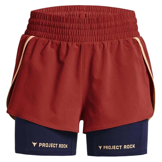 Under Armour Dames/Dames Project Rock gelaagde shorts (Rood) - Image 2