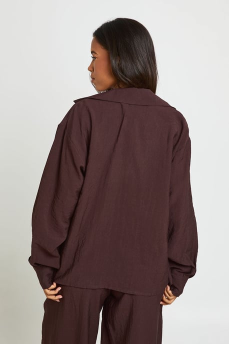 Linen Look Long Sleeve Beach Shirt - Image 2