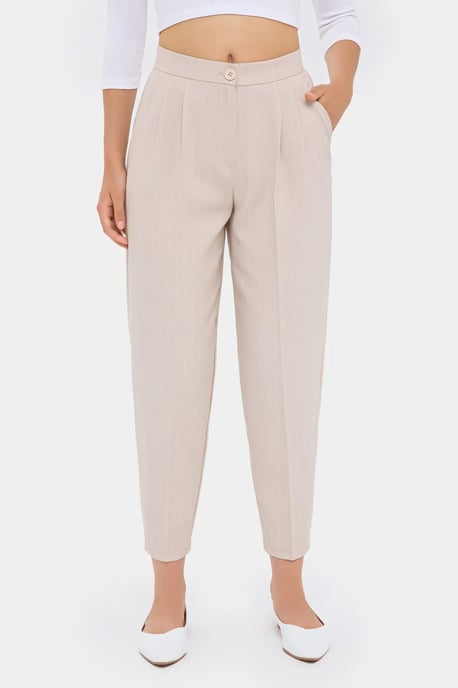 High-Waist Striped Carrot Trousers - Image 2