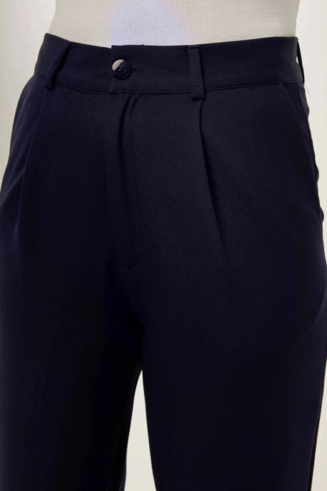 High Waist Pleated Pipe Leg Pants - Image 4