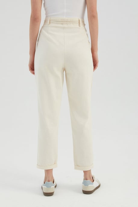 High Waist Carrot fit Trousers with a Belt Detail - Image 5