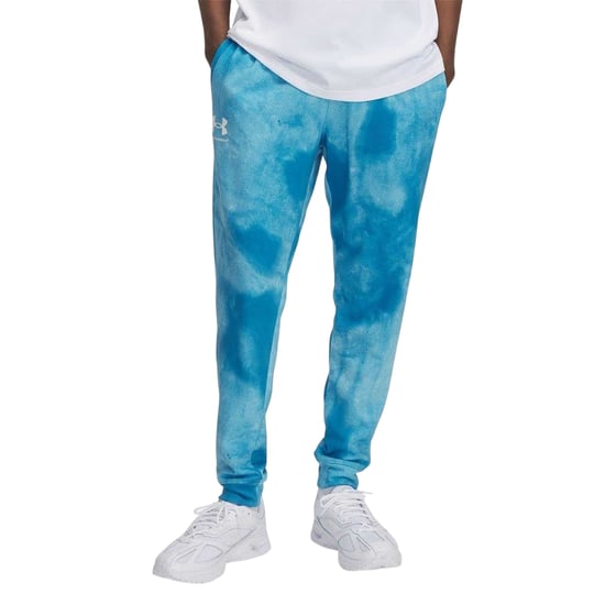 Under Armour Mens Rival Terry Towel Tie Dye Joggers (Blue) - Image 2