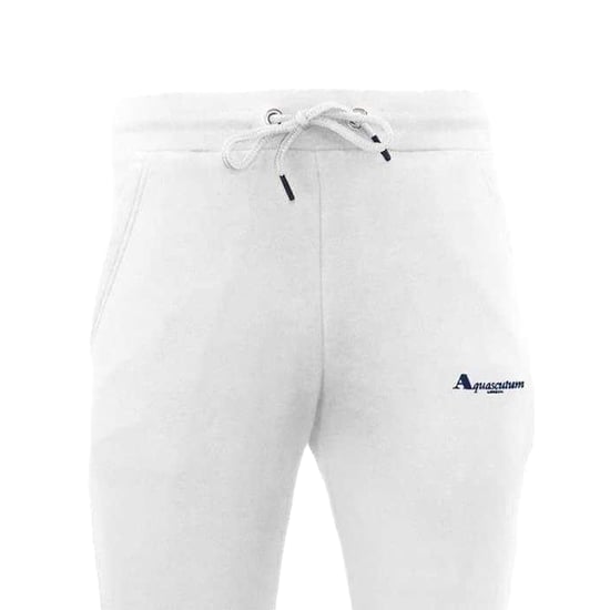 Aquascutum Uniseks Slim Joggers met koord voor volwassenen (Wit) - Image 2