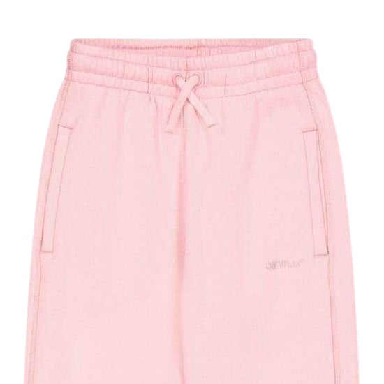 Off White Childrens/Kids Plain Jogging Bottoms (Pink) - Image 2