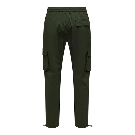 Only Cargo-byxor med dragsko i midjan för herrar (Olive) - Image 3
