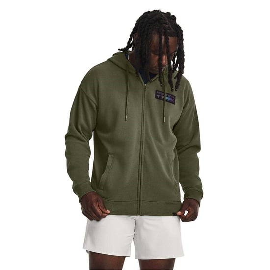 Under Armour Heren Project Rock Relaxed Fit Full Zip Hoodie (Groen) - Image 1
