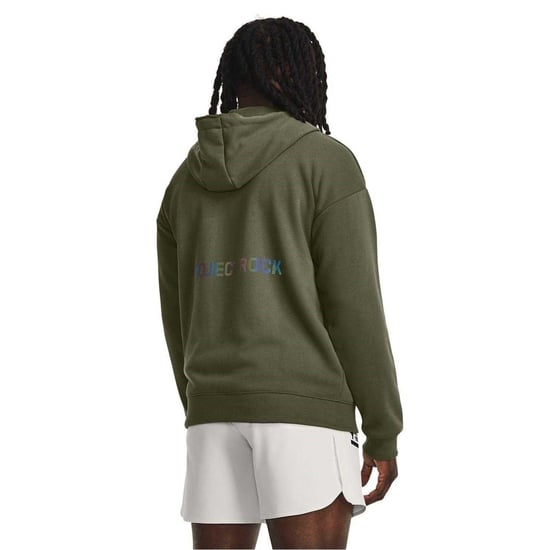 Under Armour Heren Project Rock Relaxed Fit Full Zip Hoodie (Groen) - Image 3