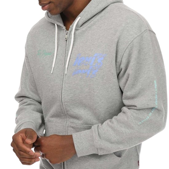 Levis Graphic Hoodie med full dragkedja för herrar (Grått) - Image 4