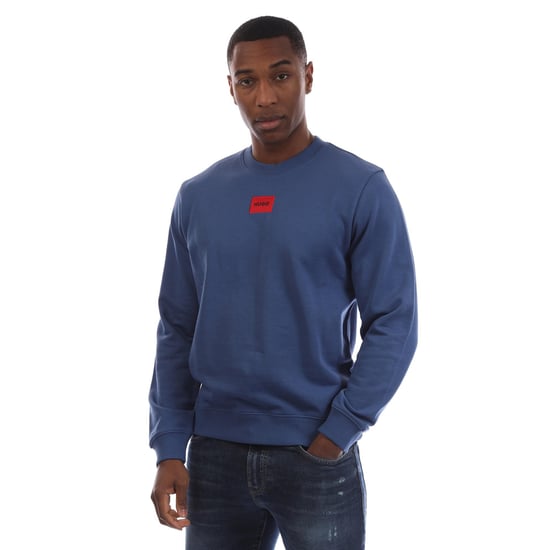 Hugo Heren Ribkraag Regular Sweatshirt (Medium Blauw) - Image 1