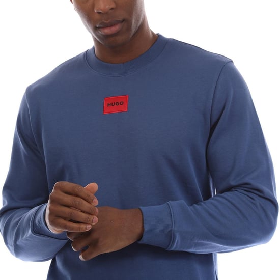 Hugo Heren Ribkraag Regular Sweatshirt (Medium Blauw) - Image 3