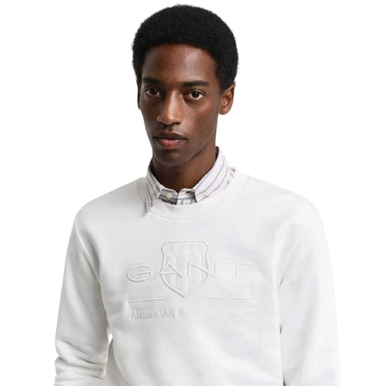 Gant Sweatshirt med tonad logotyp för herrar (Grädde) - Image 3