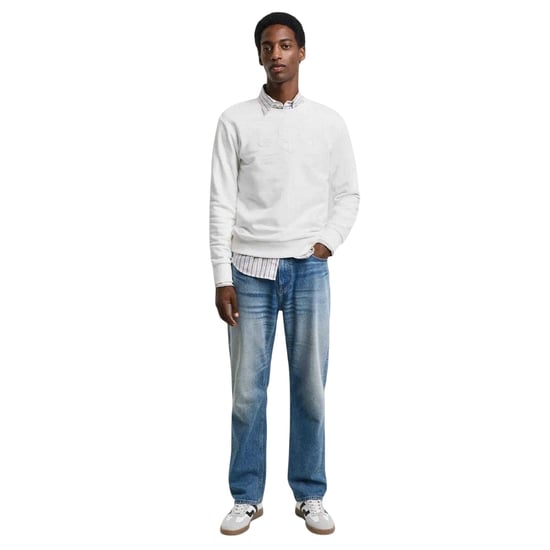 Gant Sweatshirt med tonad logotyp för herrar (Grädde) - Image 4