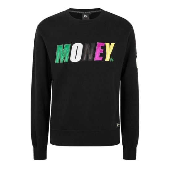 Money Heren Sweatshirt met satijnen ronde hals (Zwart) - Image 1