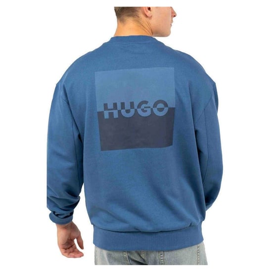 Hugo Heren-sweatshirt met logo en verlaagde schouders, normale pasvorm (Medium Blauw) - Image 2