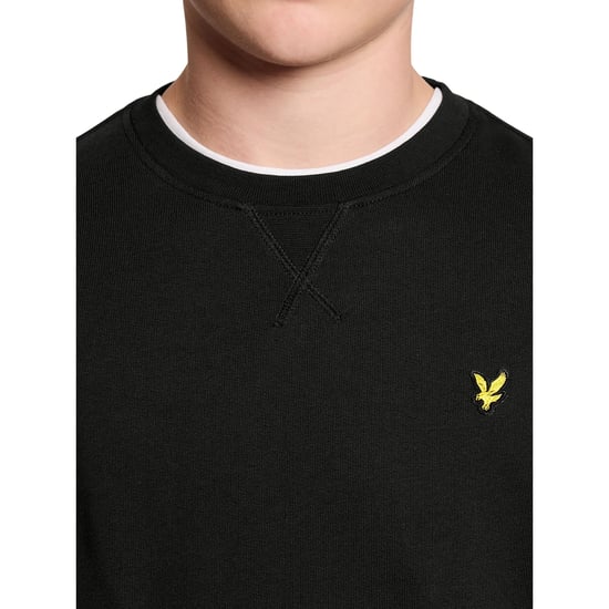 Lyle & Scott Sweatshirt i bomull med broderad logotyp för pojkar (Jet Black) - Image 4