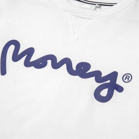 Money Unisex sweatshirt met lange mouwen en gebreid logo voor volwassenen (Wit) - Image 3