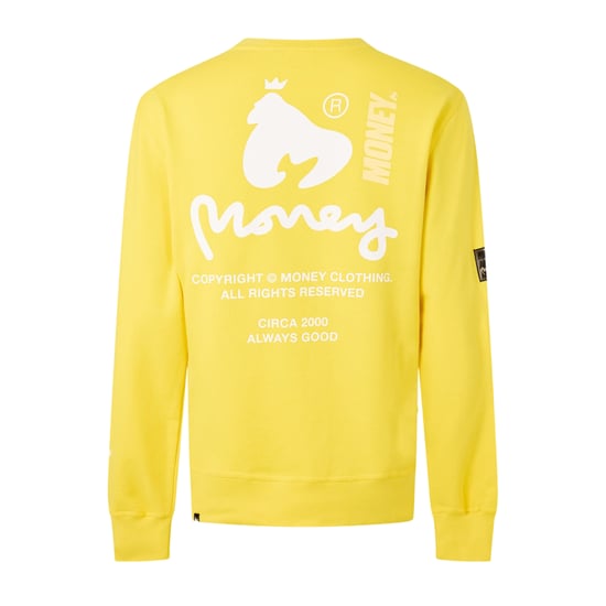 Money Heren-sweatshirt met ronde hals en copyright-opdruk (Geel) - Image 2