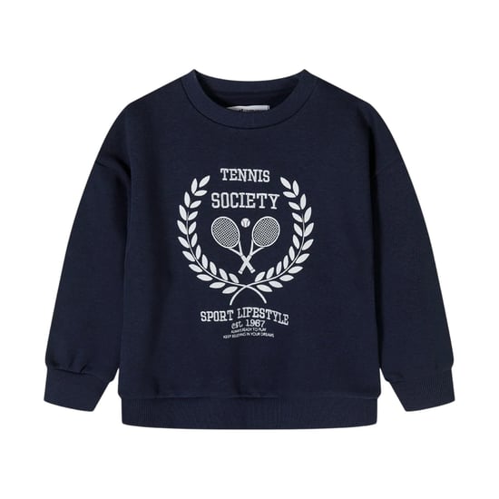 Minoti Meisjes Bedrukt Fleece Sweatshirt met Crew Hals (Donkerblauw) - Image 2